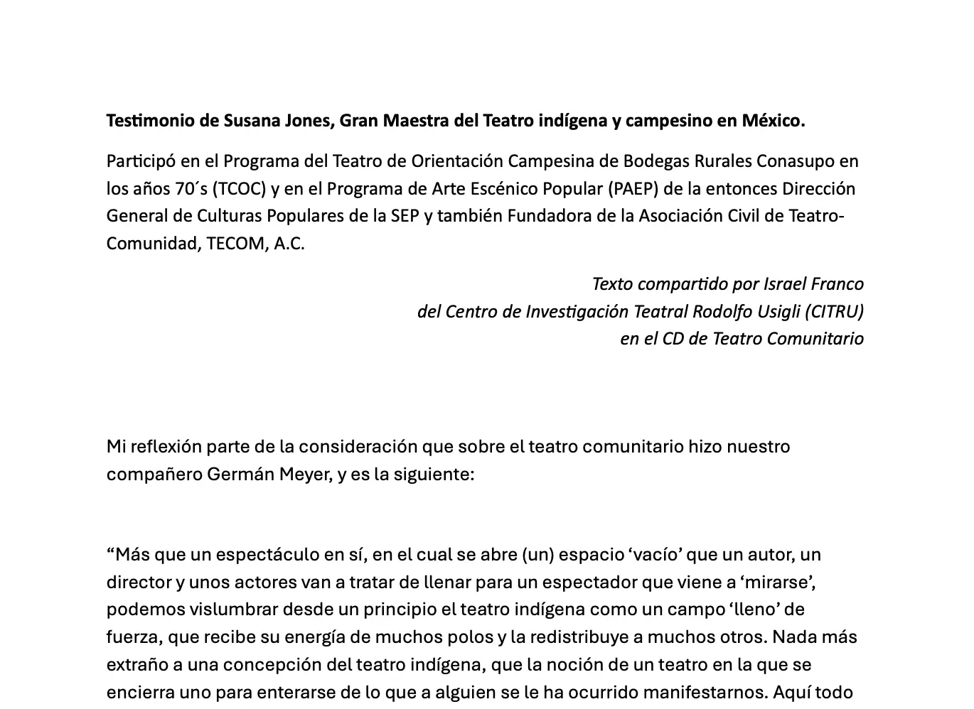 Testimonio | Susana Jones