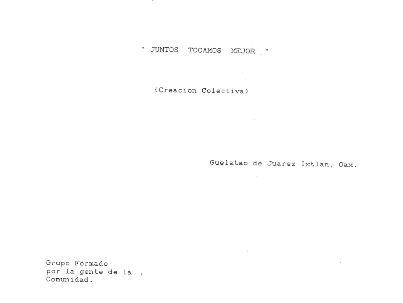 Obra | Juntos tocamos mejor